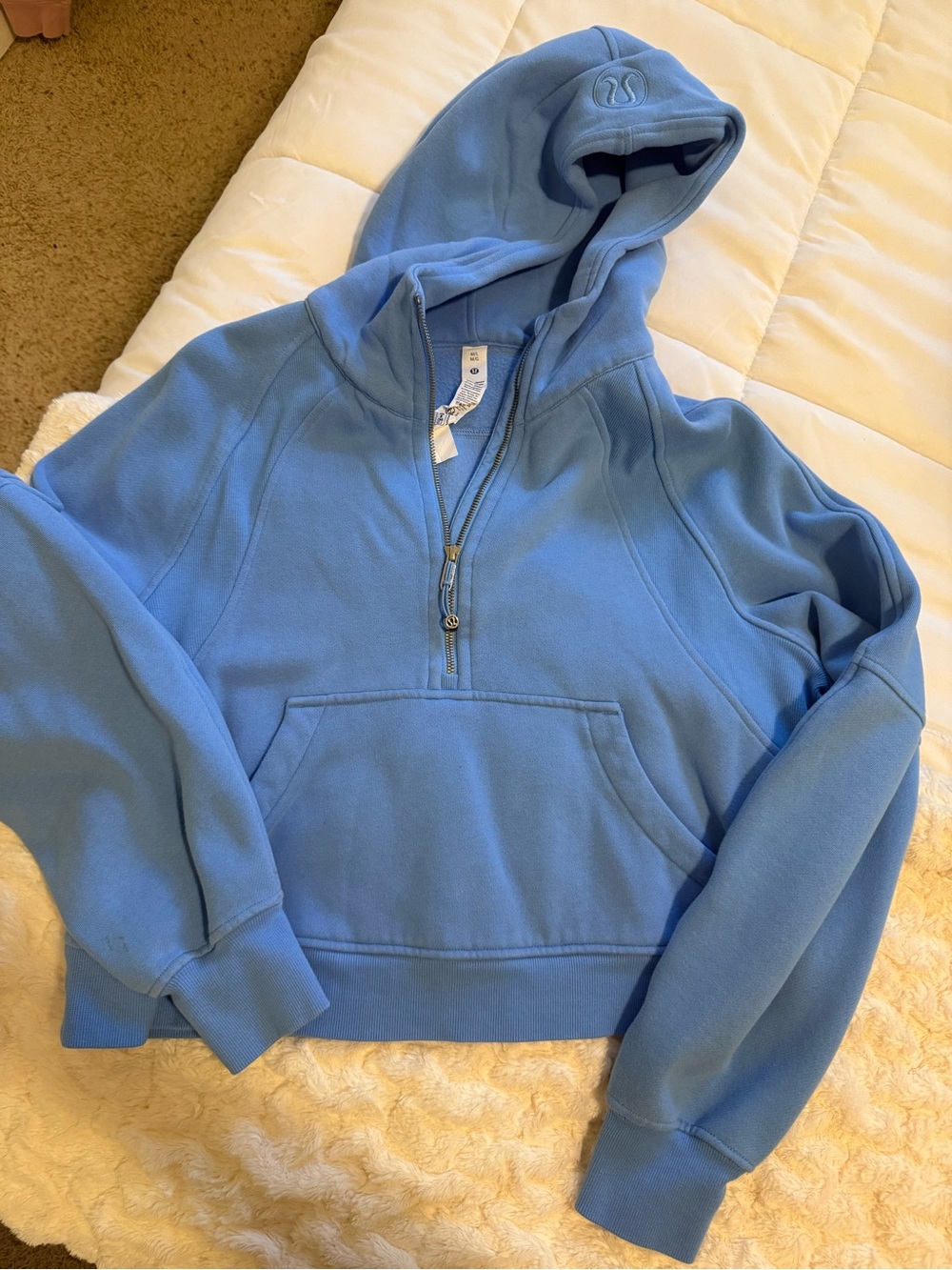 Light Blue Half-Zip Hooded Sweatshirt lululemon